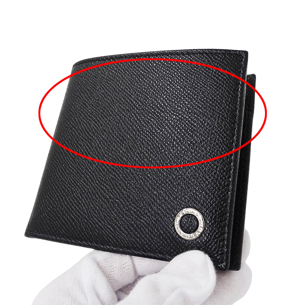BVLGARI ブルガリ 二つ折り財布 ブルガリブルガリマン ブラック レザー メンズ 【中古】