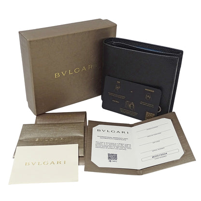 BVLGARI ブルガリ 二つ折り財布 ブルガリブルガリマン ブラック レザー メンズ 【中古】