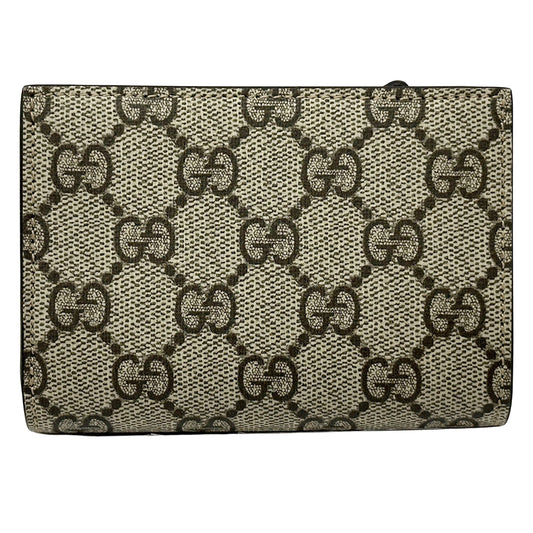 GUCCI グッチ ダブルG バイカラー スモールウォレット 二つ折り財布 GGスプリーム プチマーモント ピンク ブラウン 772738 GGスプリームキャンバス レディース 【中古】