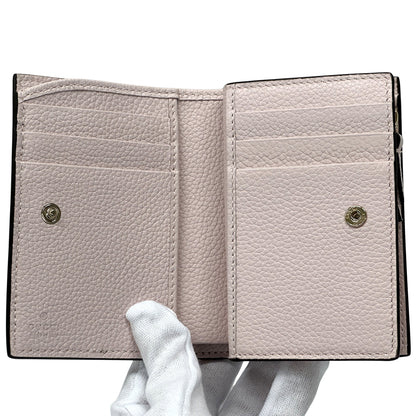GUCCI グッチ ダブルG バイカラー スモールウォレット 二つ折り財布 GGスプリーム プチマーモント ピンク ブラウン 772738 GGスプリームキャンバス レディース 【中古】