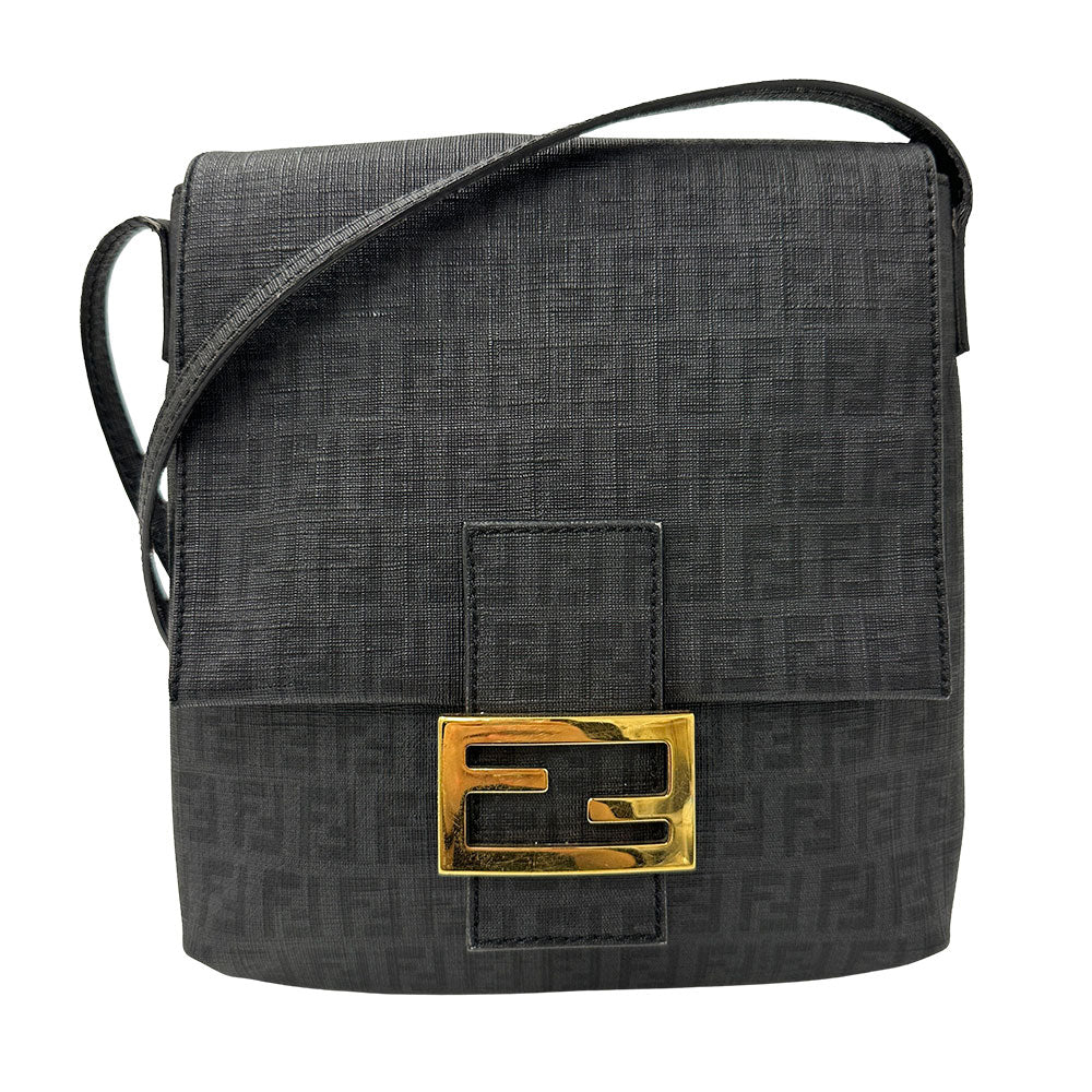 FENDI フェンディ ショルダーバッグ ズッキーノ グレー PVC レディース 【中古】
