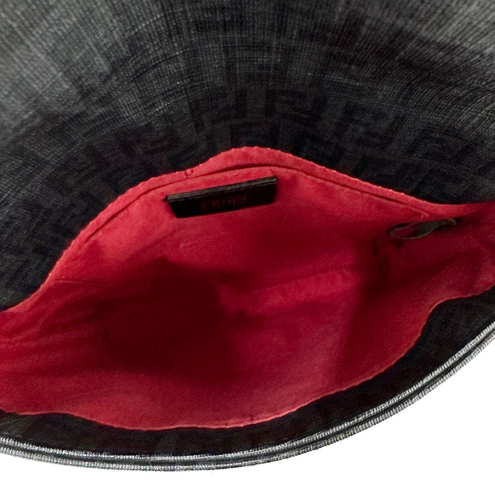 FENDI フェンディ ショルダーバッグ ズッキーノ グレー PVC レディース 【中古】