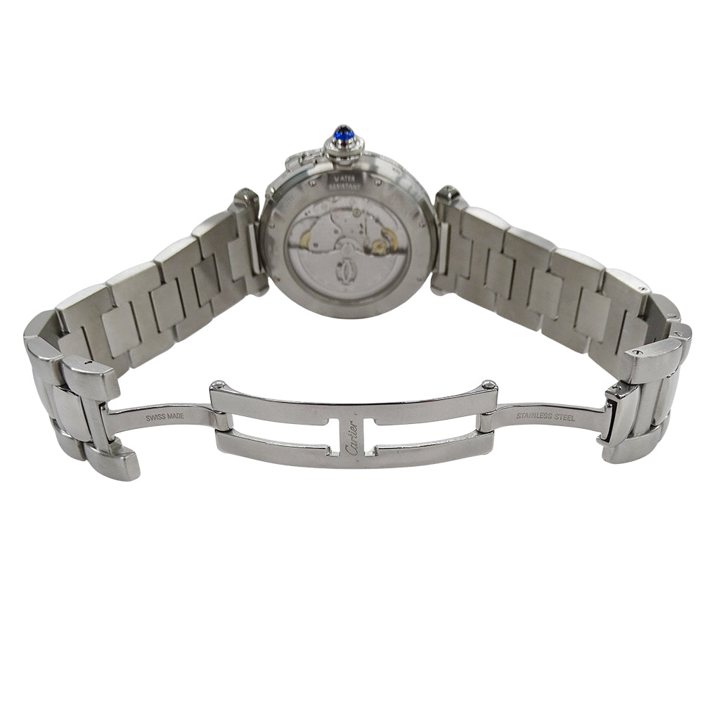 Cartier カルティエ パシャ W31037H3 メンズ 腕時計 パワーリザーブ GMT デイト 自動巻き AT ステンレス SS 磨き済み 【中古】
