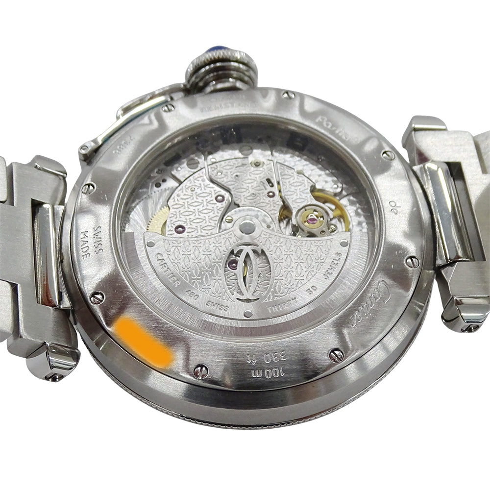 Cartier カルティエ パシャ W31037H3 メンズ 腕時計 パワーリザーブ GMT デイト 自動巻き AT ステンレス SS 磨き済み 【中古】