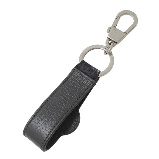GUCCI グッチ キーリング GGスプリームキャンバス ブラック グレー メンズ 701432 【中古】