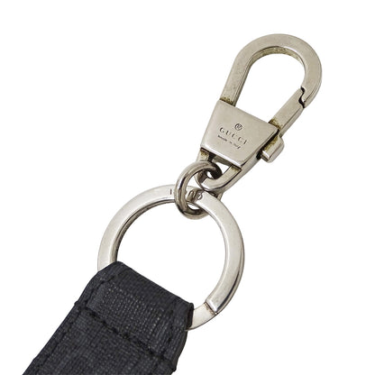 GUCCI グッチ キーリング GGスプリームキャンバス ブラック グレー メンズ 701432 【中古】