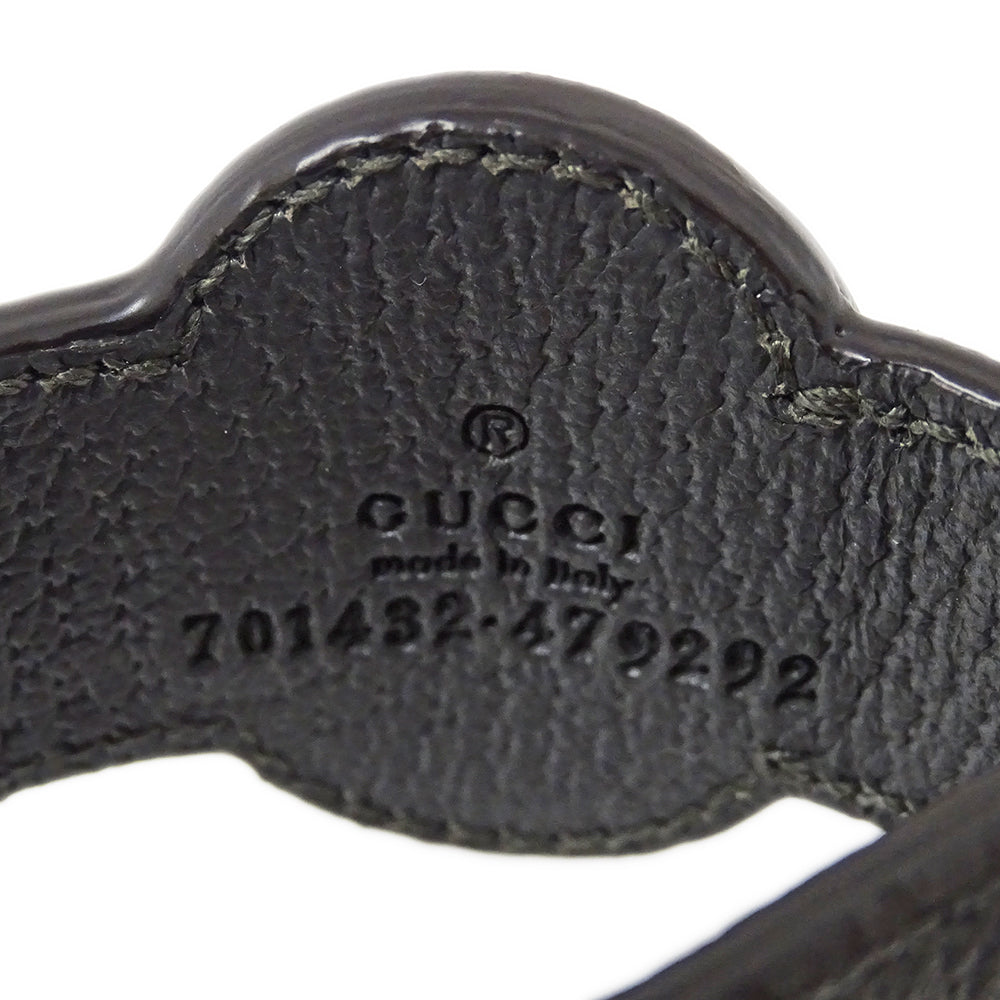 GUCCI グッチ キーリング GGスプリームキャンバス ブラック グレー メンズ 701432 【中古】