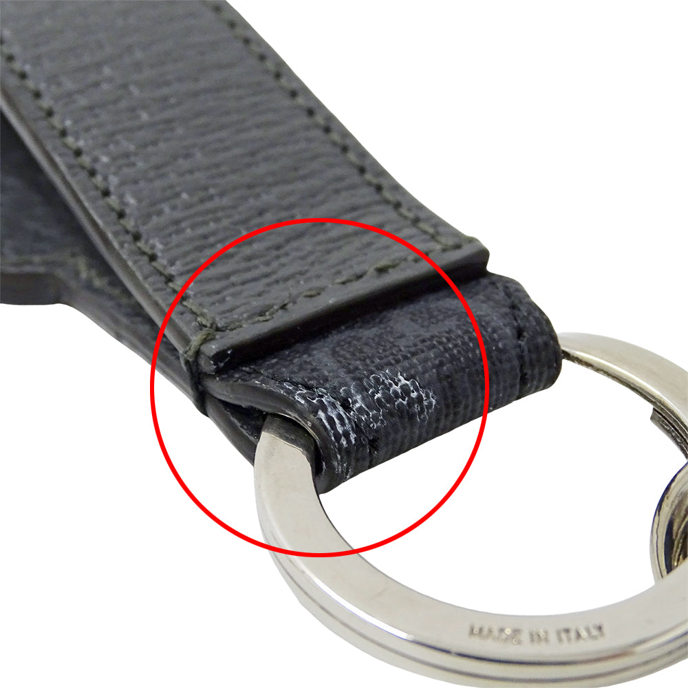 GUCCI グッチ キーリング GGスプリームキャンバス ブラック グレー メンズ 701432 【中古】