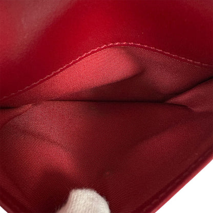 FENDI フェンディ 二つ折り財布 エフィズ レッド レザー レディース 【中古】