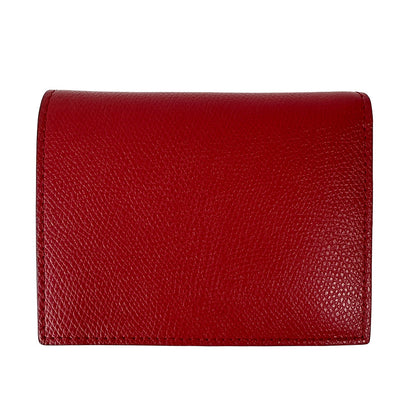 FENDI フェンディ 二つ折り財布 エフィズ レッド レザー レディース 【中古】