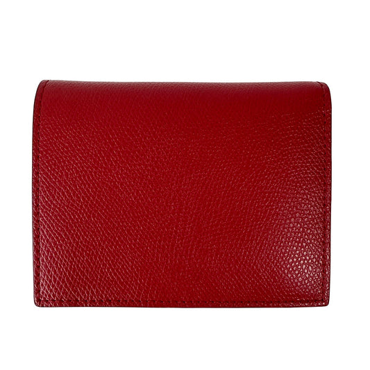 FENDI フェンディ 二つ折り財布 エフィズ レッド レザー レディース 【中古】