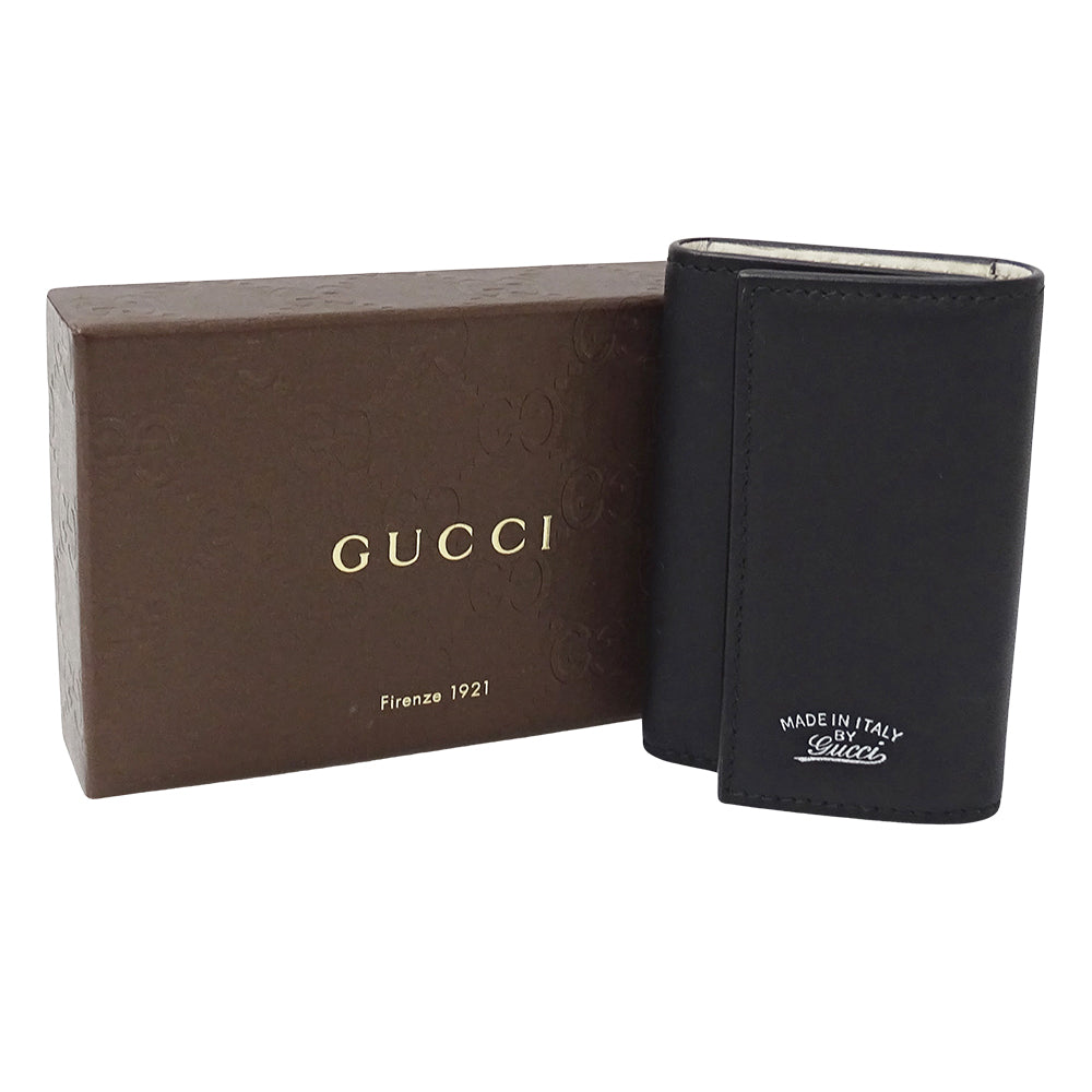 GUCCI グッチ キーケース ブラック 368376 レザー メンズ 【中古】