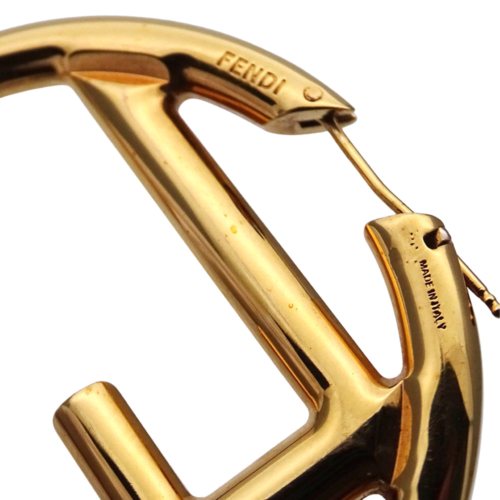 FENDI フェンディ ピアス エフイズ フープ メタル ゴールド シルバー レディース 【中古】