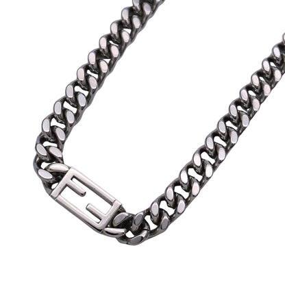 FENDI フェンディ ネックレス バゲット メタル シルバー チェーン レディース メンズ 【中古】