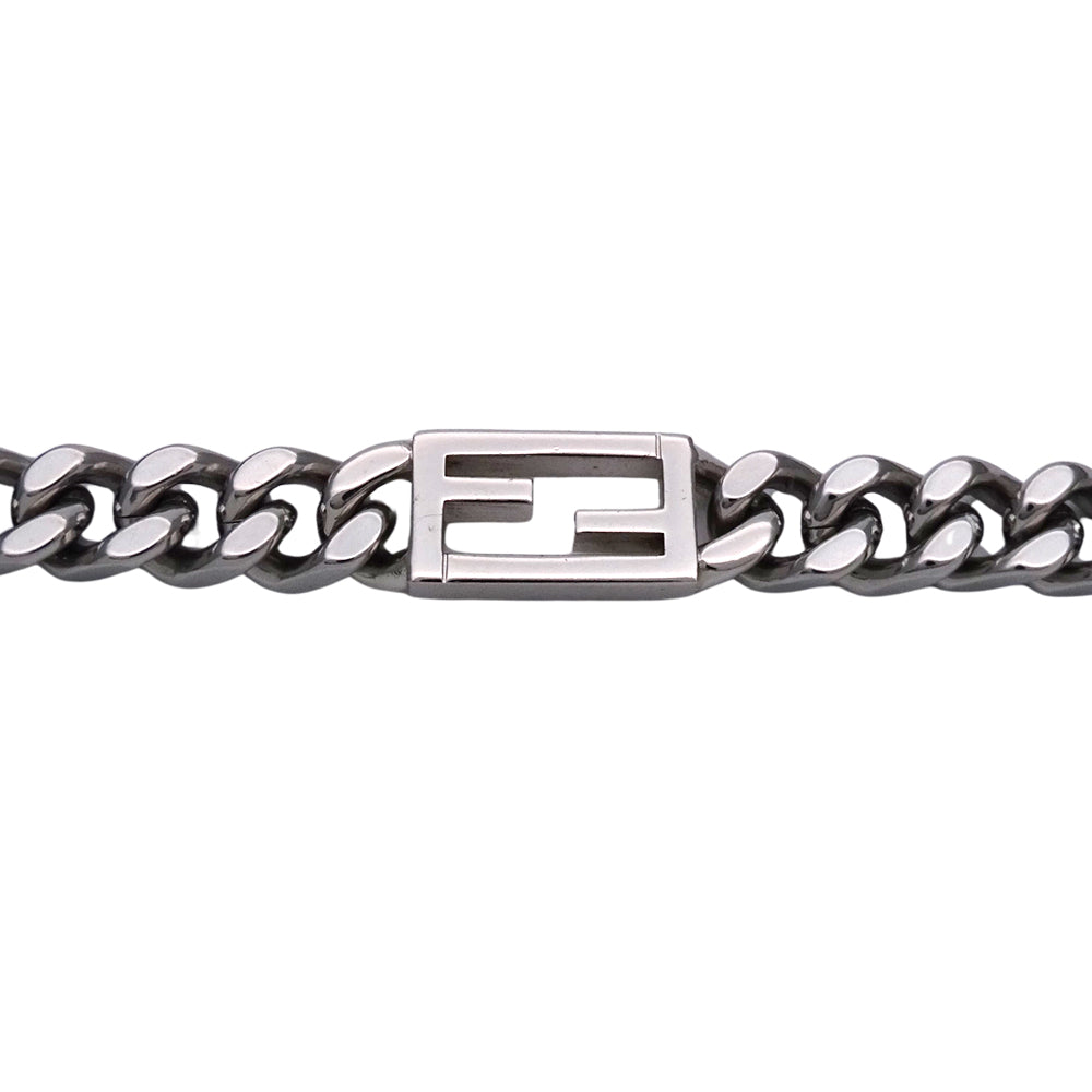 FENDI フェンディ ネックレス バゲット メタル シルバー チェーン レディース メンズ 【中古】