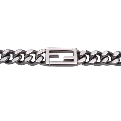 FENDI フェンディ ネックレス バゲット メタル シルバー チェーン レディース メンズ 【中古】