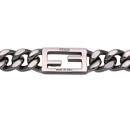 FENDI フェンディ ネックレス バゲット メタル シルバー チェーン レディース メンズ 【中古】