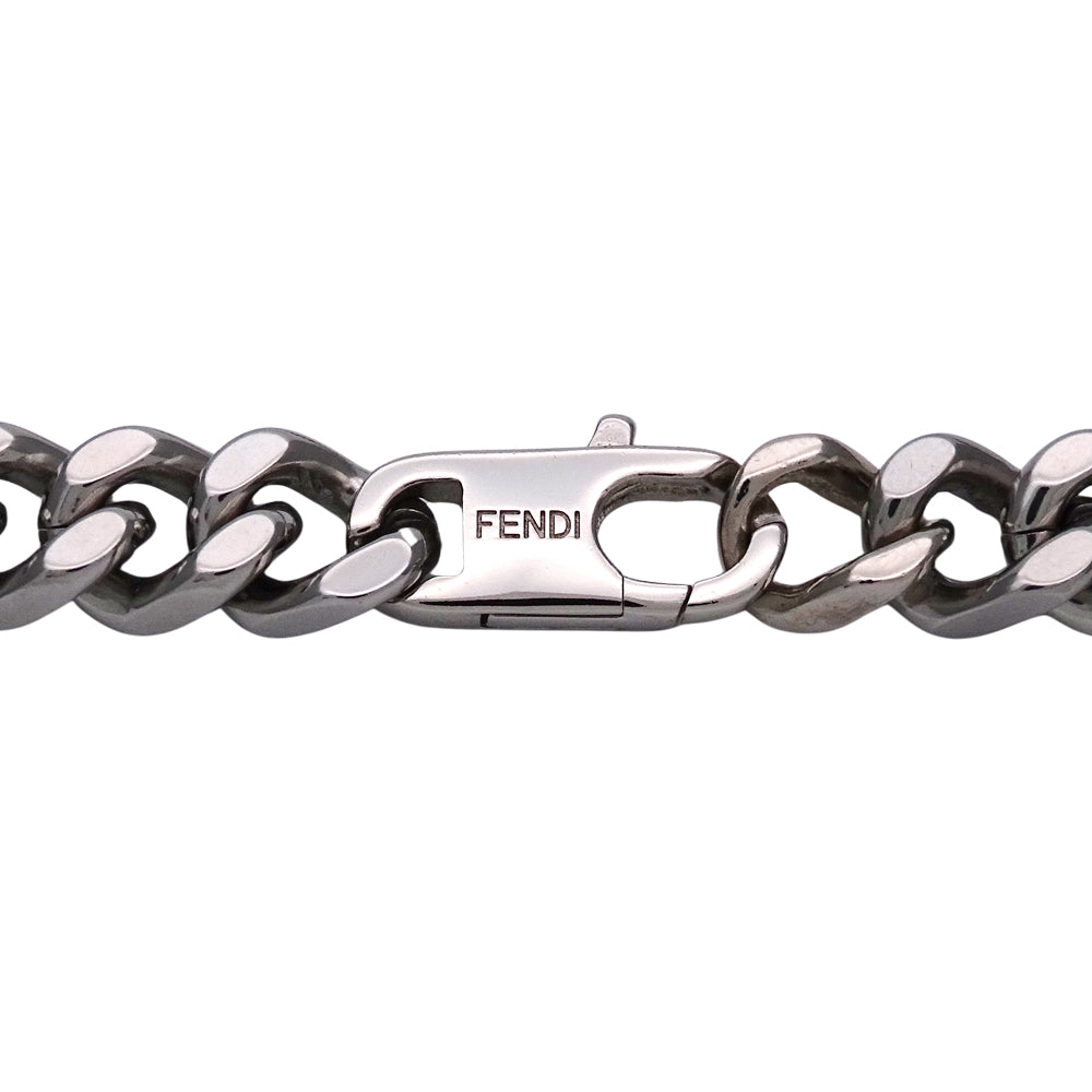 FENDI フェンディ ネックレス バゲット メタル シルバー チェーン レディース メンズ 【中古】