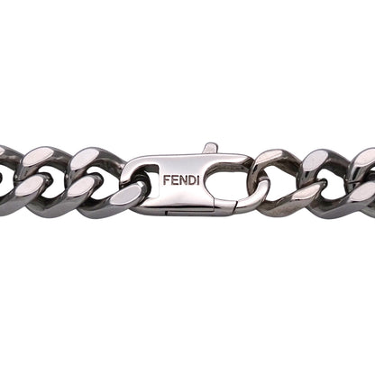 FENDI フェンディ ネックレス バゲット メタル シルバー チェーン レディース メンズ 【中古】