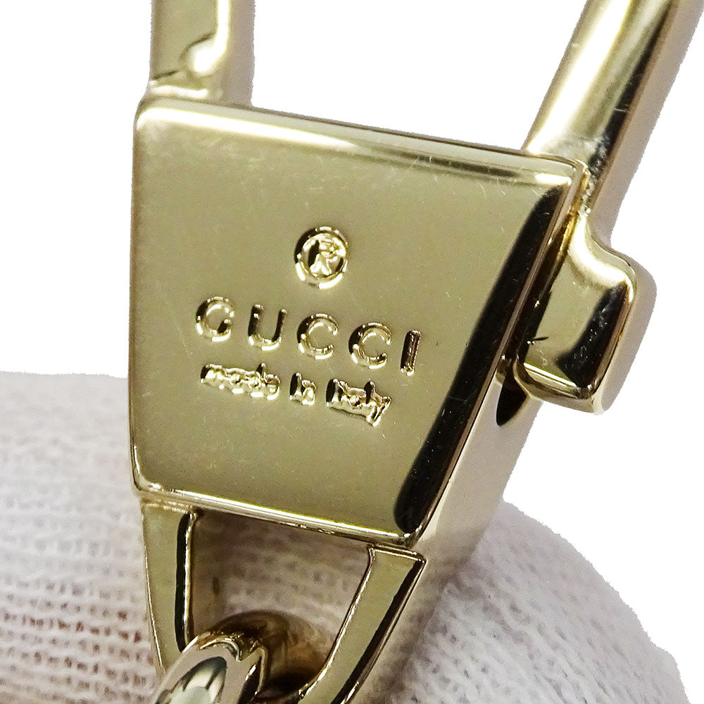 GUCCI グッチ ドラゴンフライ シェイプ チャーム GGエンブレム レザー ベージュ マルチカラー レディース メンズ 837353 【中古】