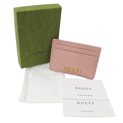 GUCCI グッチ カードケース ピンク 773428 レザー レディース 【中古】