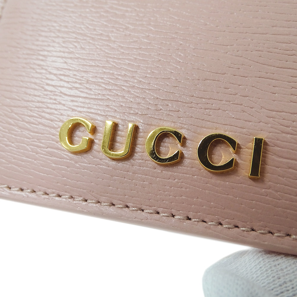 GUCCI グッチ カードケース ピンク 773428 レザー レディース 【中古】