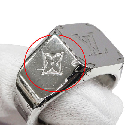 LOUIS VUITTON ルイ・ヴィトン シグネットリング モノグラム リング 指輪 モノグラム メタル シルバー Lサイズ メンズ M00625 【中古】