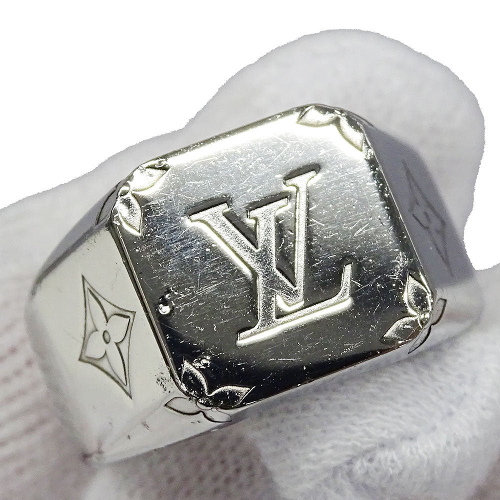 LOUIS VUITTON ルイ・ヴィトン シグネットリング モノグラム リング 指輪 モノグラム メタル シルバー Lサイズ メンズ M00625 【中古】