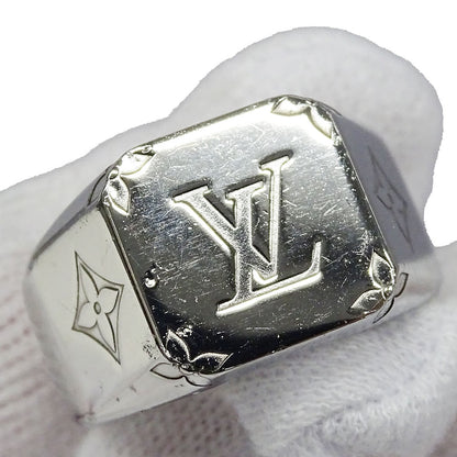 LOUIS VUITTON ルイ・ヴィトン シグネットリング モノグラム リング 指輪 モノグラム メタル シルバー Lサイズ メンズ M00625 【中古】