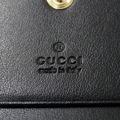 GUCCI グッチ 二つ折り財布 GGマーモント ブラック 466492 レザー レディース メンズ 【中古】
