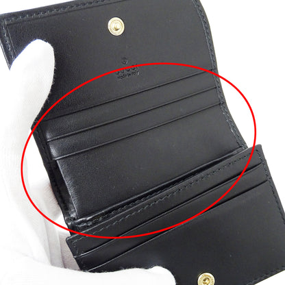 GUCCI グッチ 二つ折り財布 GGマーモント ブラック 466492 レザー レディース メンズ 【中古】