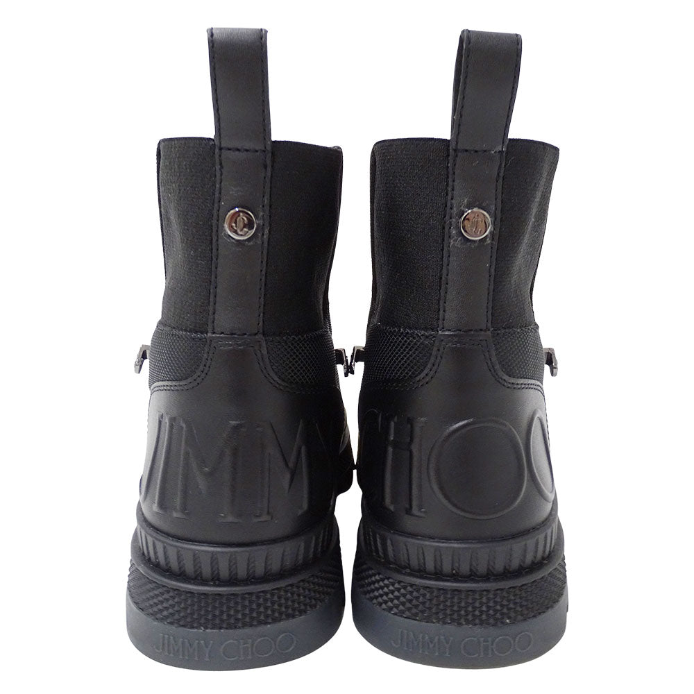 JIMMY CHOO ジミーチュウ ノルマンディー レースアップブーツ ブーツ ブラック ナイロン メンズ 【中古】