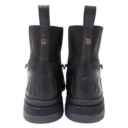 JIMMY CHOO ジミーチュウ ノルマンディー レースアップブーツ ブーツ ブラック ナイロン メンズ 【中古】