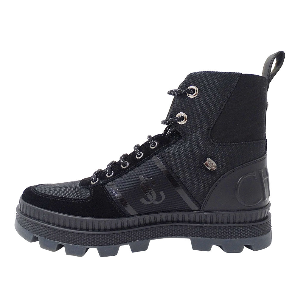 JIMMY CHOO ジミーチュウ ノルマンディー レースアップブーツ ブーツ ブラック ナイロン メンズ 【中古】