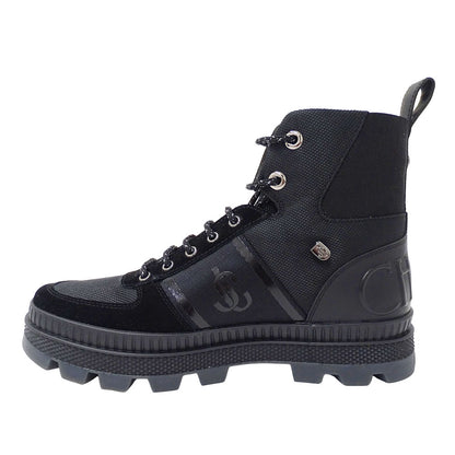 JIMMY CHOO ジミーチュウ ノルマンディー レースアップブーツ ブーツ ブラック ナイロン メンズ 【中古】