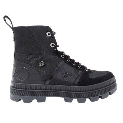 JIMMY CHOO ジミーチュウ ノルマンディー レースアップブーツ ブーツ ブラック ナイロン メンズ 【中古】