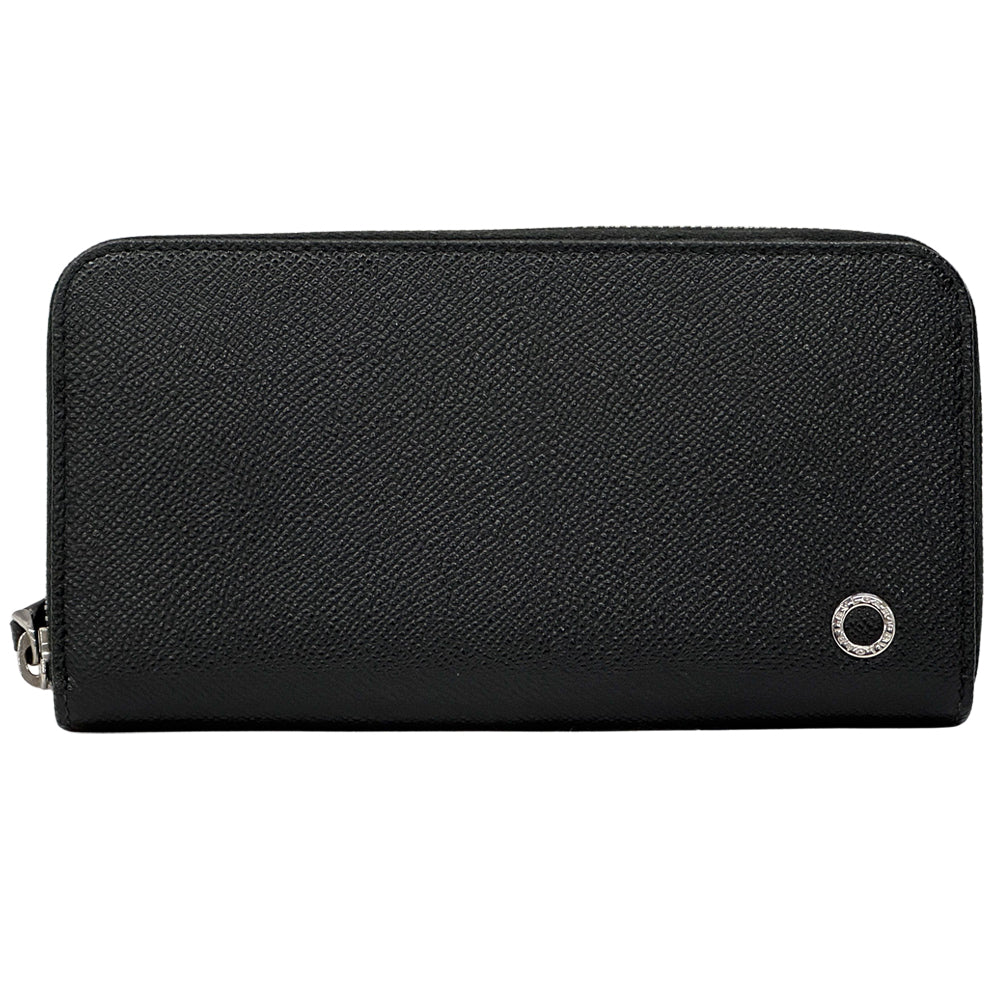 BVLGARI ブルガリ 長財布 ブルガリブルガリ ブラック ブルー レザー レディース メンズ 【中古】