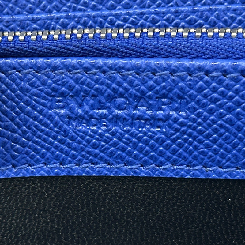 BVLGARI ブルガリ 長財布 ブルガリブルガリ ブラック ブルー レザー レディース メンズ 【中古】