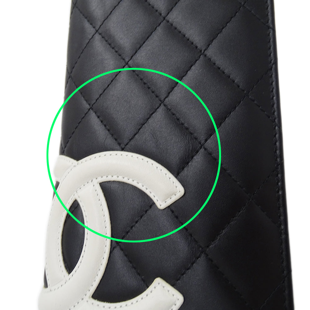 CHANEL シャネル 長財布 カンボン ブラック ラムスキン レディース 【中古】