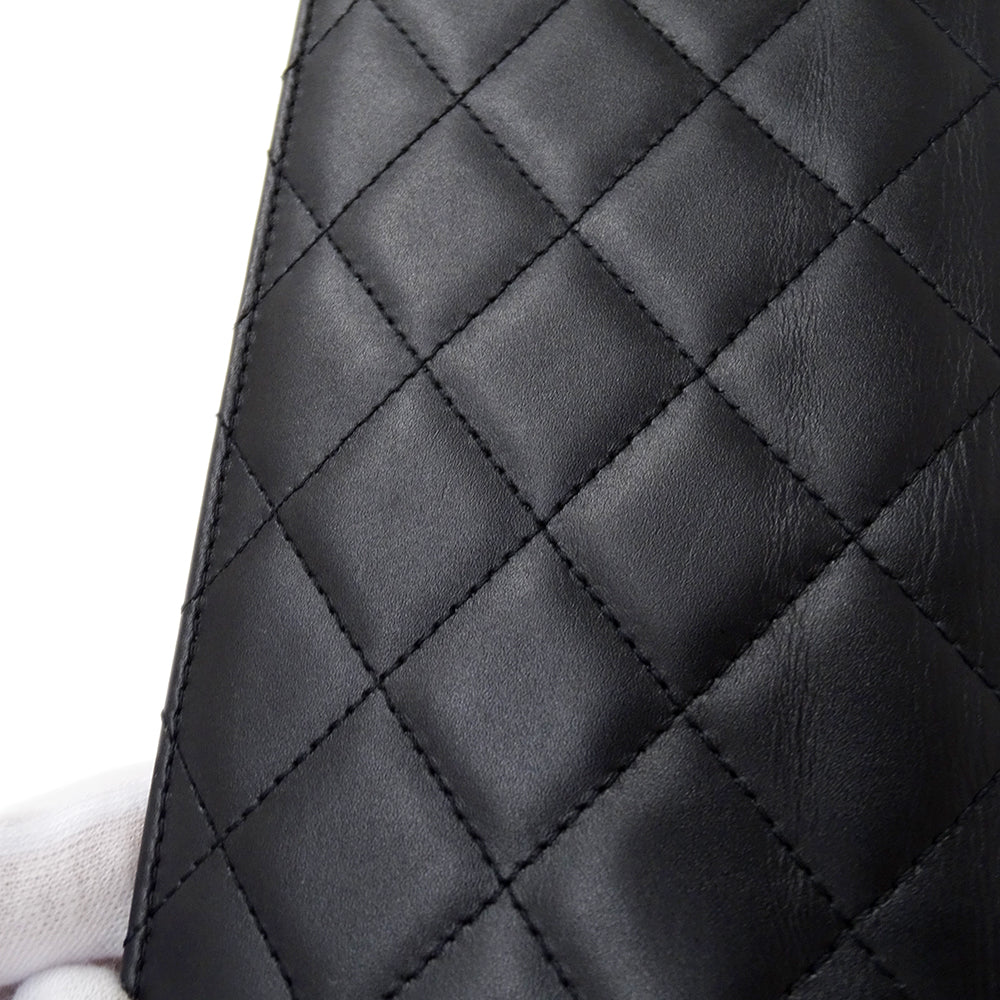 CHANEL シャネル 長財布 カンボン ブラック ラムスキン レディース 【中古】