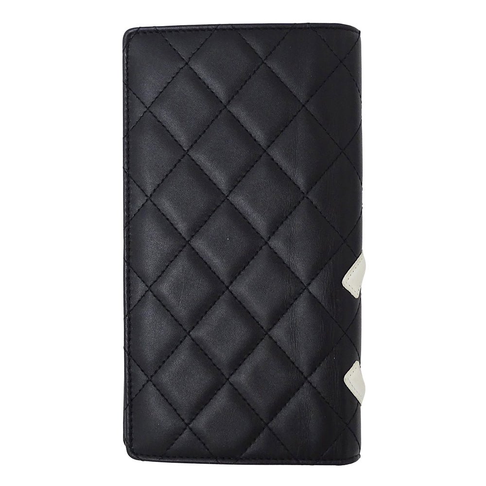 CHANEL シャネル 長財布 カンボン ブラック ラムスキン レディース 【中古】