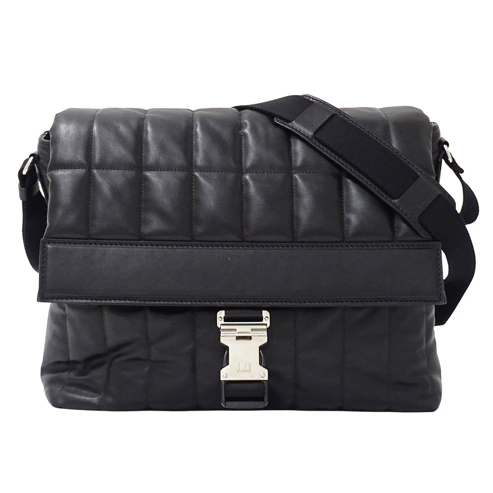 Dunhill ダンヒル ローラガスメッセンジャー ショルダーバッグ ブラック レザー メンズ 【中古】