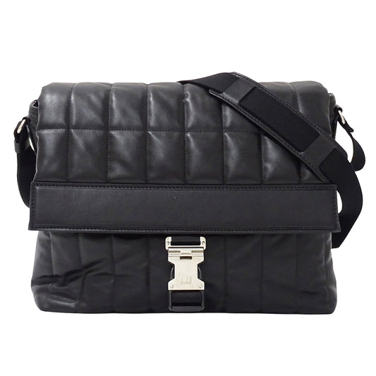 Dunhill ダンヒル ローラガスメッセンジャー ショルダーバッグ ブラック レザー メンズ 【中古】