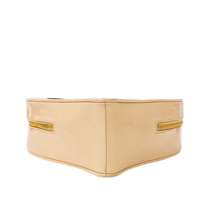 CHANEL シャネル ハートバニティバッグ ハンドバッグ マトラッセ ベージュ ゴールド金具 エナメル レディース 【中古】