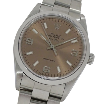 ROLEX ロレックス エアキング 14000 U番 メンズ 腕時計 自動巻き AT ステンレス SS ピンク 磨き済み 【中古】
