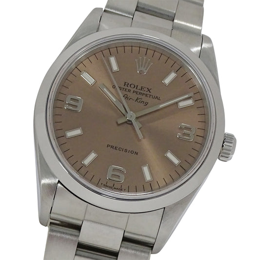 ROLEX ロレックス エアキング 14000 U番 メンズ 腕時計 自動巻き AT ステンレス SS ピンク 磨き済み 【中古】