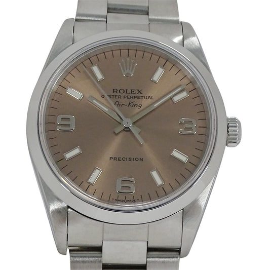 ROLEX ロレックス エアキング 14000 U番 メンズ 腕時計 自動巻き AT ステンレス SS ピンク 磨き済み 【中古】
