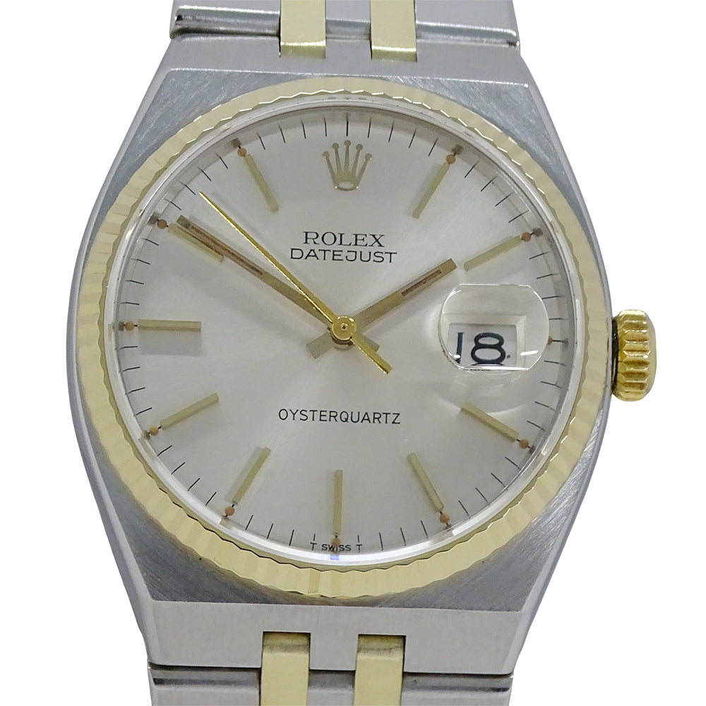 ROLEX ロレックス デイトジャスト 17013 58番台 メンズ 腕時計 オイスタークオーツ QZ ステンレス SS ゴールド YG コンビ OH・ 磨き済み 【中古】