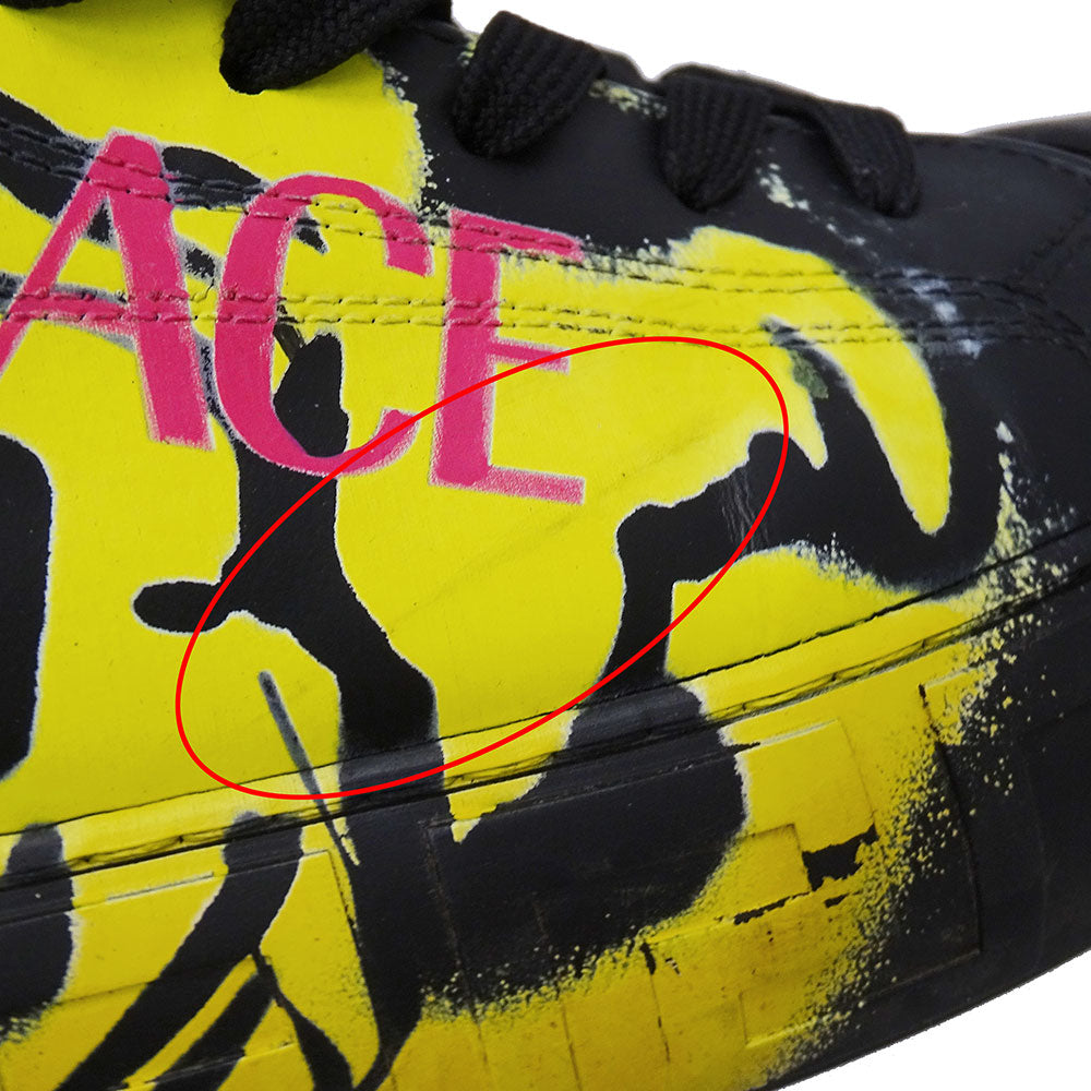 VERSACE ヴェルサーチ スマイル ハイカットスニーカー スニーカー メデューサグレース ブラック レザー メンズ 【中古】