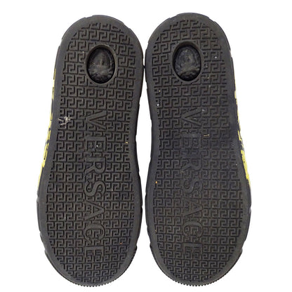 VERSACE ヴェルサーチ スマイル ハイカットスニーカー スニーカー メデューサグレース ブラック レザー メンズ 【中古】